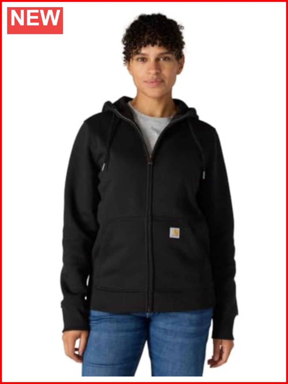 Relaxed Fit Midweight Full-Zip Hooded Sweatshirt Cotton Blend